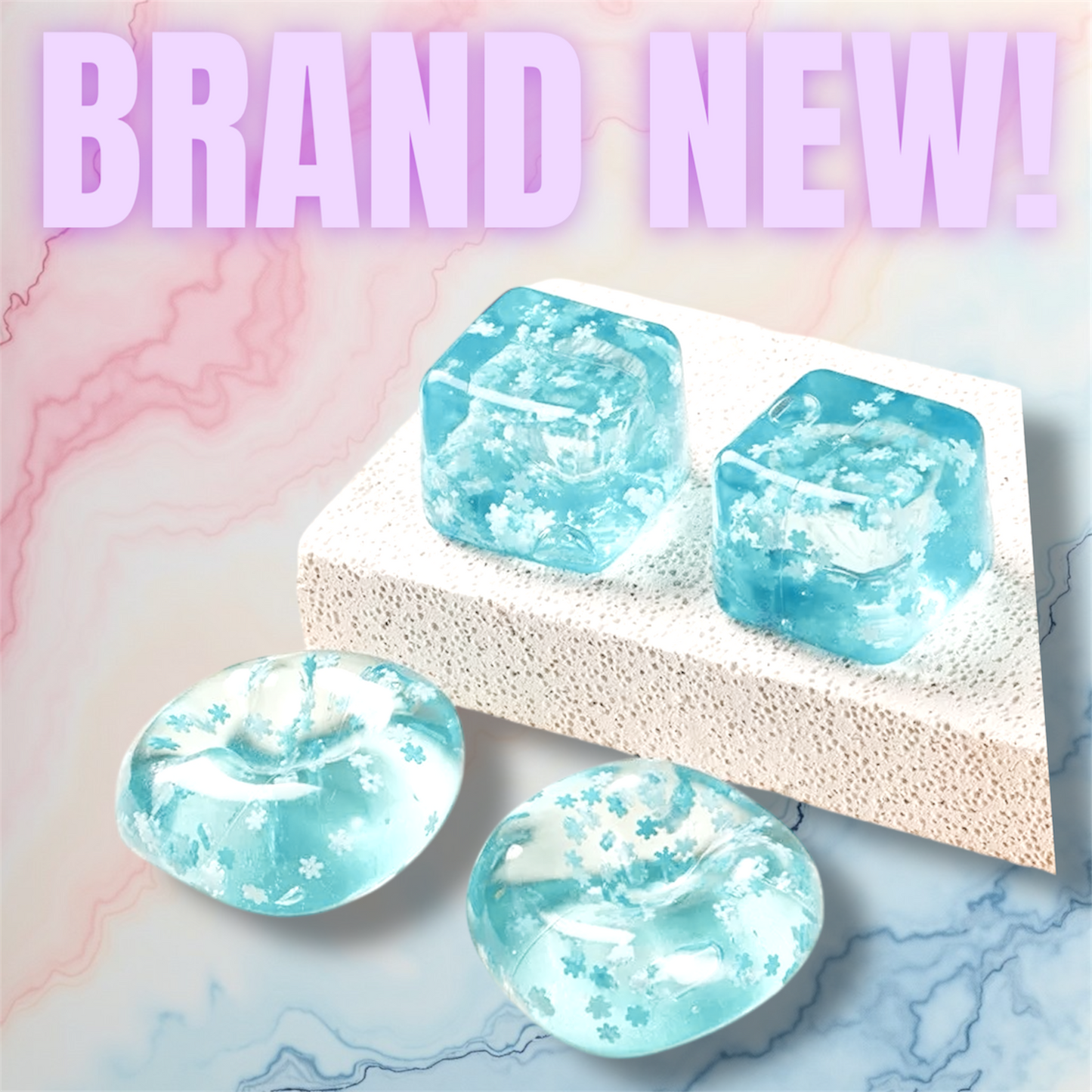 Snowflake Blue Ice Cube Squishy